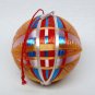 vintage small Japanese Temari thread ball ornament orange blue red