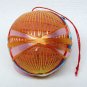 vintage small Japanese Temari thread ball ornament orange blue red