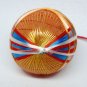 vintage small Japanese Temari thread ball ornament orange blue red