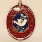 Kathy Killip Christmas ornament Folk Heart Winter oval ceramic Demdaco