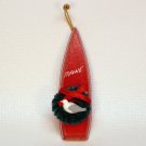 Vintage Maine boat and seagull wooden Christmas ornament