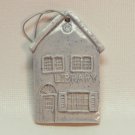 Vintage porcelain Library Christmas ornament