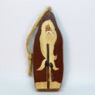 Wooden country Santa Christmas ornament