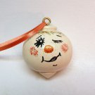 Vintage small winking snowman Christmas ornament wooden