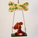 vintage dog and bone Christmas ornament handcrafted