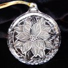 Mikasa Japan pressed frosted glass poinsettia Christmas ornament