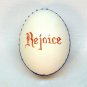 vintage hand painted egg shell ornament church Vermont signed Rejoice
