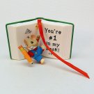 vtg Hallmark 1995 Teacher Christmas ornament You're #1 in My Book mouse QX5949