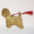 Westie dog Christmas ornament gold paint