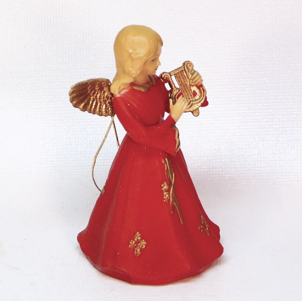 Vintage Art Plastics angel w lyre Christmas ornament