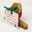 Vintage baby birds in a nest clip on Christmas ornament handcrafted peanuts crocheted Vintage baby birds in a nest clip on Christmas ornament handcrafted peanuts crocheted