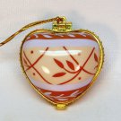 Porcelain hinged heart shaped Christmas ornament Laughter