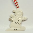 Lenox snowboarding snowman Dad Christmas ornament