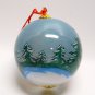 Li Bien reverse painted Santa and girl Christmas ornament glass box hand painted