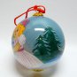 Li Bien reverse painted Santa and girl Christmas ornament glass box hand painted