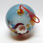 Li Bien reverse painted Santa and girl Christmas ornament glass box hand painted