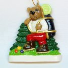 Vtg Joseph K Company backpacking bear ornament Honolulu Christmas