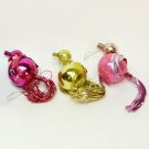 3 Vintage glass bird ornaments with mylar tails and wings Christmas 3 Vintage glass bird ornaments with mylar tails and wings Christmas