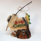Big Catch fishing Christmas ornament fish theme creel rod bait