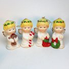 4 vintage bisque porcelain Christmas angel ornaments