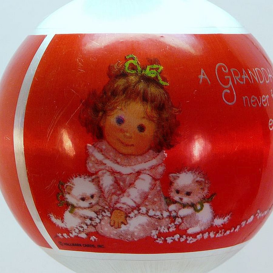 vtg Hallmark Granddaughter Christmas Ornament satin 1978 QX2163 never