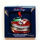 Teacher apple Christmas ornament Harvey Lewis enamel for Regent Square Studio Design Teacher apple Christmas ornament Harvey Lewis enamel for Regent Square Studio Design