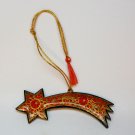 Shooting star Christmas ornament India hand painted floral design Shooting star Christmas ornament India hand painted floral design