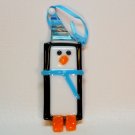 Fused glass penguin Christmas ornament