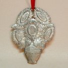 Vintage pewter sunflowers Christmas ornament