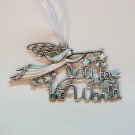 Vintage pewter Joy to the World angel Christmas ornament by Camca