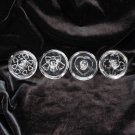 4 Vintage glass cookie stamps heart wreath bells four leaf clover Alfred Knobler & Co