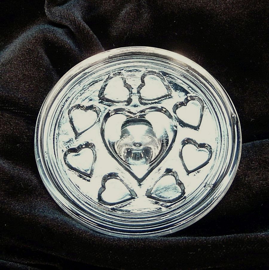 4 Vintage glass cookie stamps heart wreath bells four leaf clover Alfred Knobler & Co