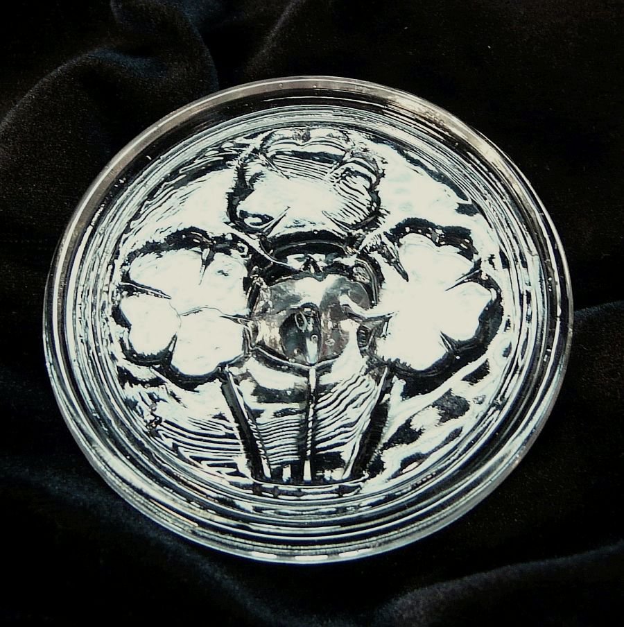 4 Vintage glass cookie stamps heart wreath bells four leaf clover Alfred Knobler & Co