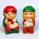 Vintage Christmas salt and pepper boy and girl Avon 1983