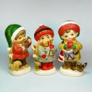 3 Vtg Napcoware Christmas figurines children musicians Japan National Potteries Napco