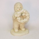 Dept 56 I Made This Just For You Snowbabies Christmas figurine wreath bisque porcelain 6802-0