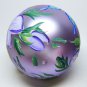 Large lavender hand painted Christmas Ornament flowers and butterflies Italy glass ball