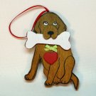 Dog with bone Christmas ornament wooden Kurt Adler