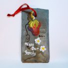 Bless Our Family wall plaque hand painted slate strawberry flowers Bless Our Family wall plaque hand painted slate strawberry flowers