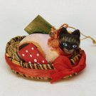Siamese cat in a basket Christmas ornament