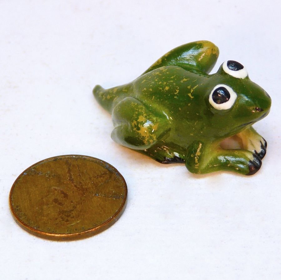 tiny ceramic frog