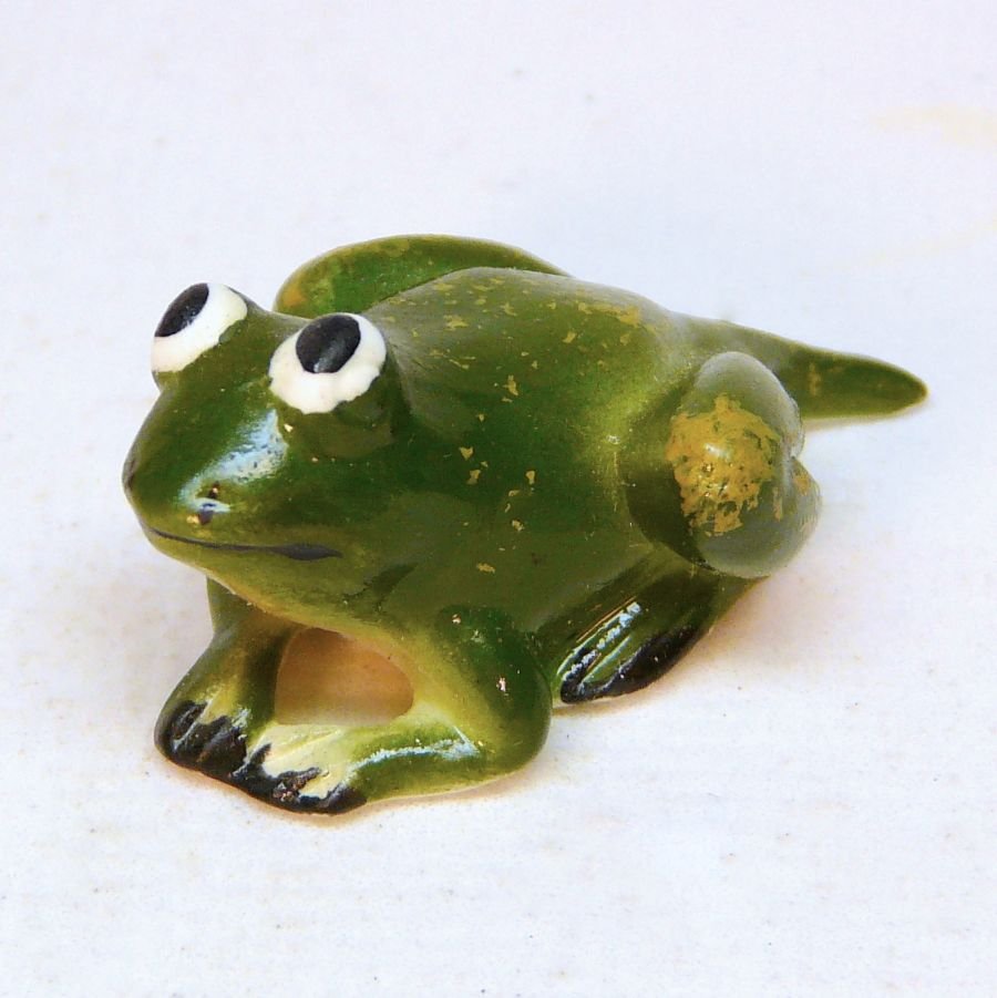 tiny ceramic frog