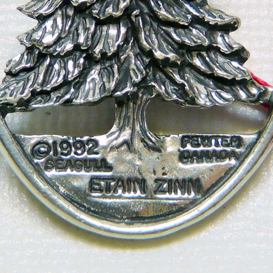 Pewter Seagull spruce tree ornament 1992 Etain Zinn Canada