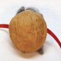 Tiny miniature mouse in walnut shell Christmas ornament
