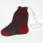 Small hand knitted sock Christmas ornament