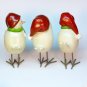 3 Christmas bird figurines