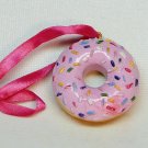 Small cute pink donut Christmas ornament Small cute pink donut Christmas ornament