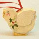Vintage, hand painted wooden bird Christmas ornament artist signed Vintage, hand painted wooden bird Christmas ornament artist signed