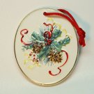 Oval ceramic pinecone design Christmas ornament Oval ceramic pinecone design Christmas ornament