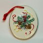 Oval ceramic pinecone design Christmas ornament
